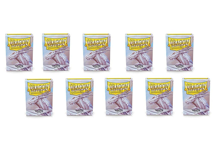 Dragon Shield Kartenhüllen, matt, Weiss, Standardgrösse, 100 Stück, 10 Stück, Weiss
