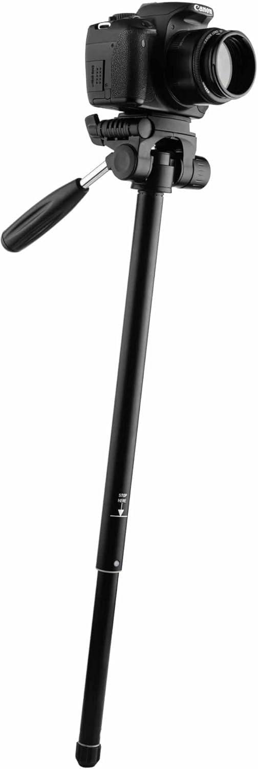 MOJOGEAR 179 cm 3-in-1-Stativ: Tripod, Einbeinstativ und horizontaler Arm für Top-Aufnahmen – mit Te