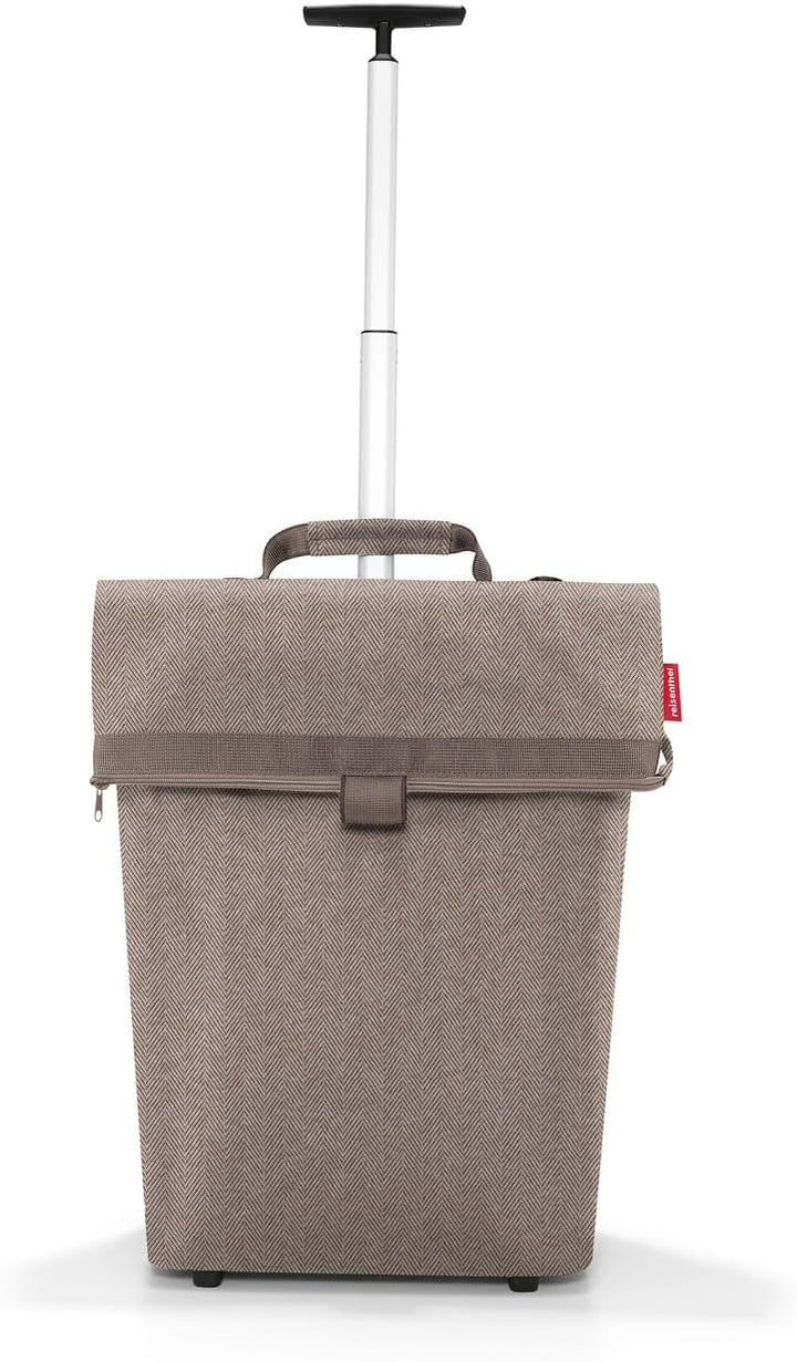reisenthel Trolley M Herringbone Mokka – Tragbarer Einkaufstrolley mit stabilem Aluminiumrahmen – Au
