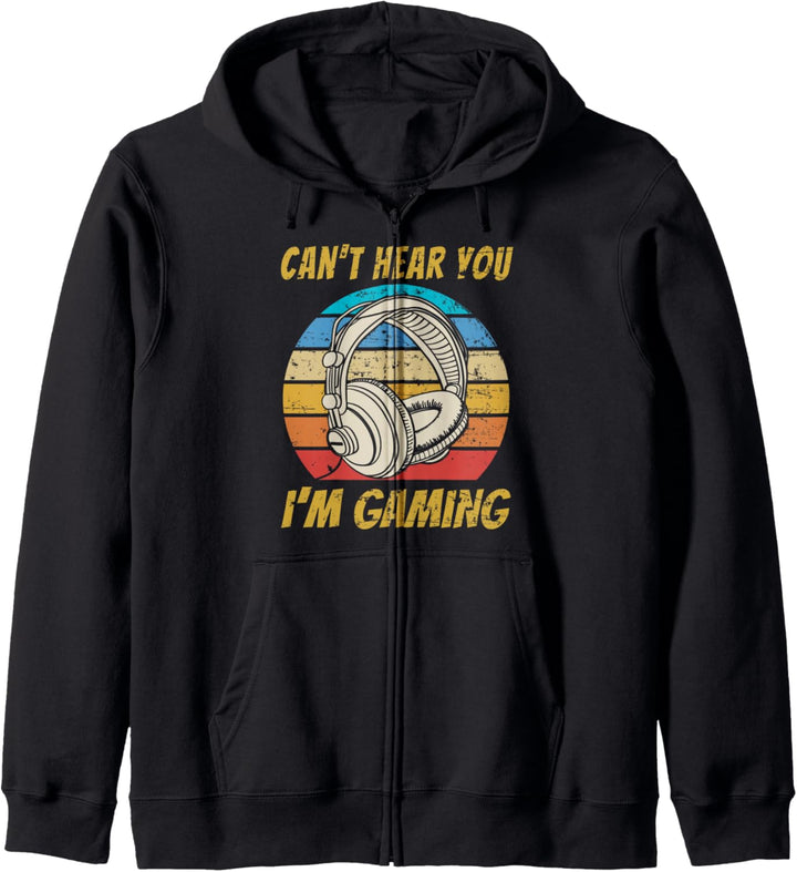 Retro Gamer Headset Lustig Kann Dich nicht hören Ich Gaming Kapuzenjacke