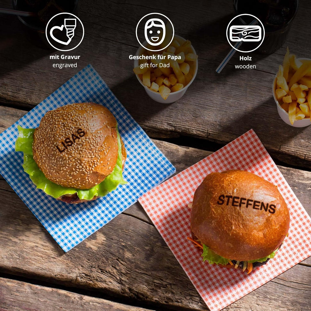 BBQ Brandeisen mit Buchstaben-Set und Holzbox, Fleischstempel für den Grill, Grillzubehör, Fleisch-B