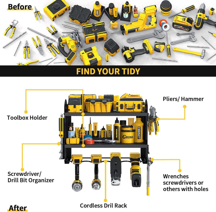 Bomclap Power Tool Organizer Elektrowerkzeug bohrer Aufbewahrung Schlagbohrschrauber 4 Steckplätze H