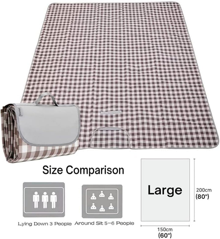 Extra grosse Picknickdecke, Stranddecke, 203.2x203.2 cm, Picknickmatte, wasserdicht, sanddicht, falt