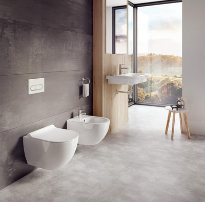 Design Hänge WC RimOff | Spülrandlose Toilette | Wand-WC-Set | inkl. WC Sitz Slim mit SoftClose | WC