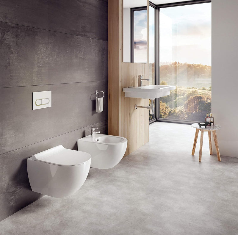 Design Hänge WC RimOff | Spülrandlose Toilette | Wand-WC-Set | inkl. WC Sitz Slim mit SoftClose | WC