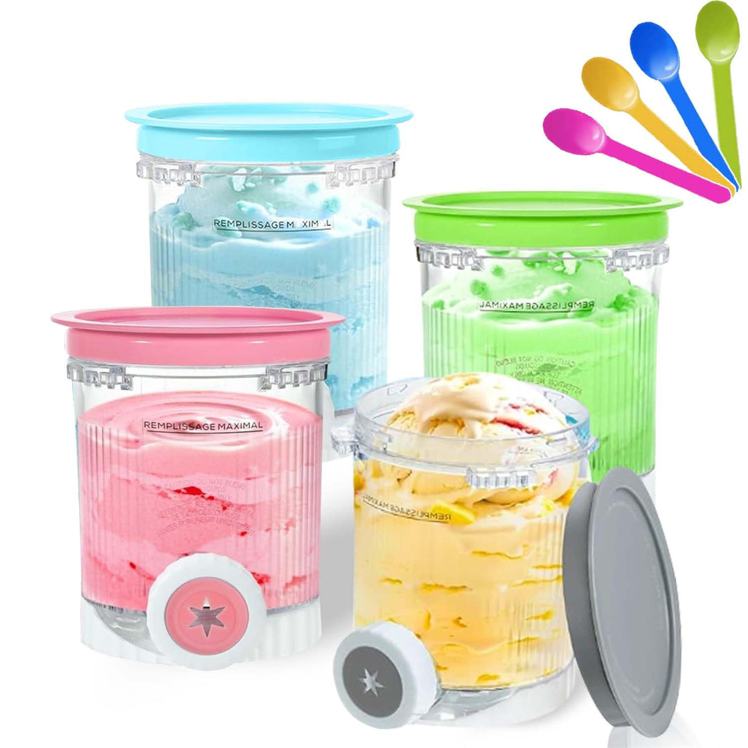 Für 4 Stück Ninja Swirl Creami Behälter 480 ml Eisbehälter für Ninja Creami NC701 & NC700 Serie Eism
