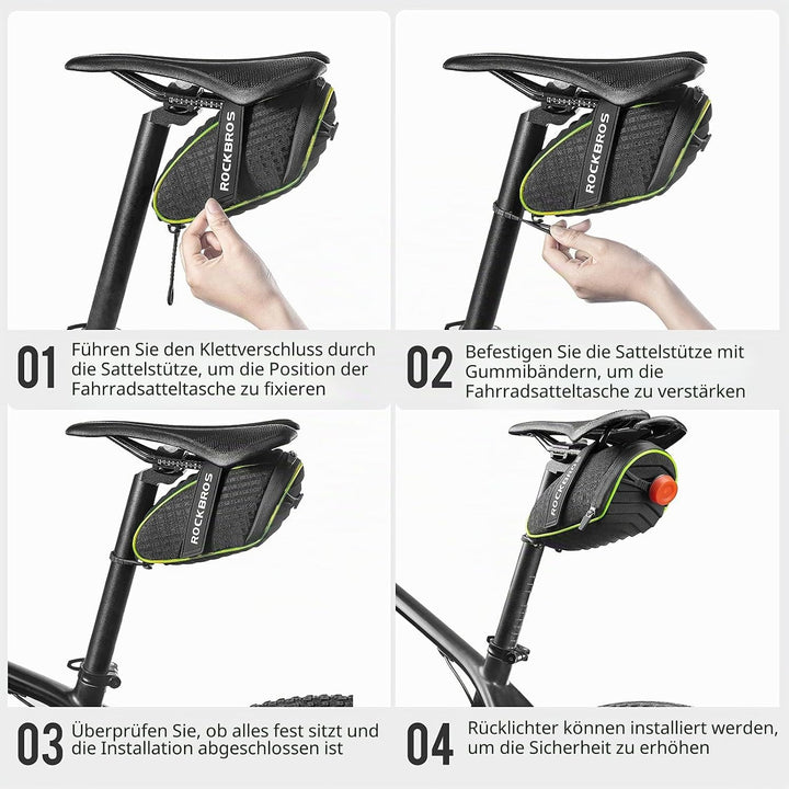 ROCKBROS Fahrrad Satteltaschen Fahrradsitz Taschen Werkzeugtasche Fahrradtasche Wasserabweisend beim