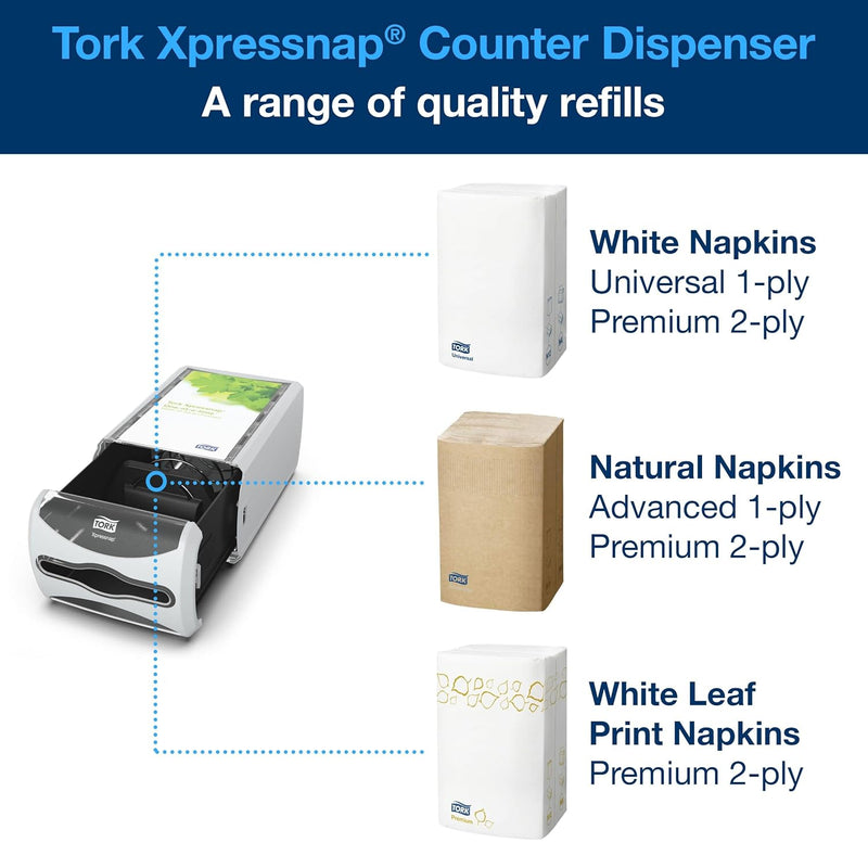 Tork 272513 Xpressnap Thekenspender für N4 Spenderservietten / Serviettenspender in Hellgrau, Hellgr