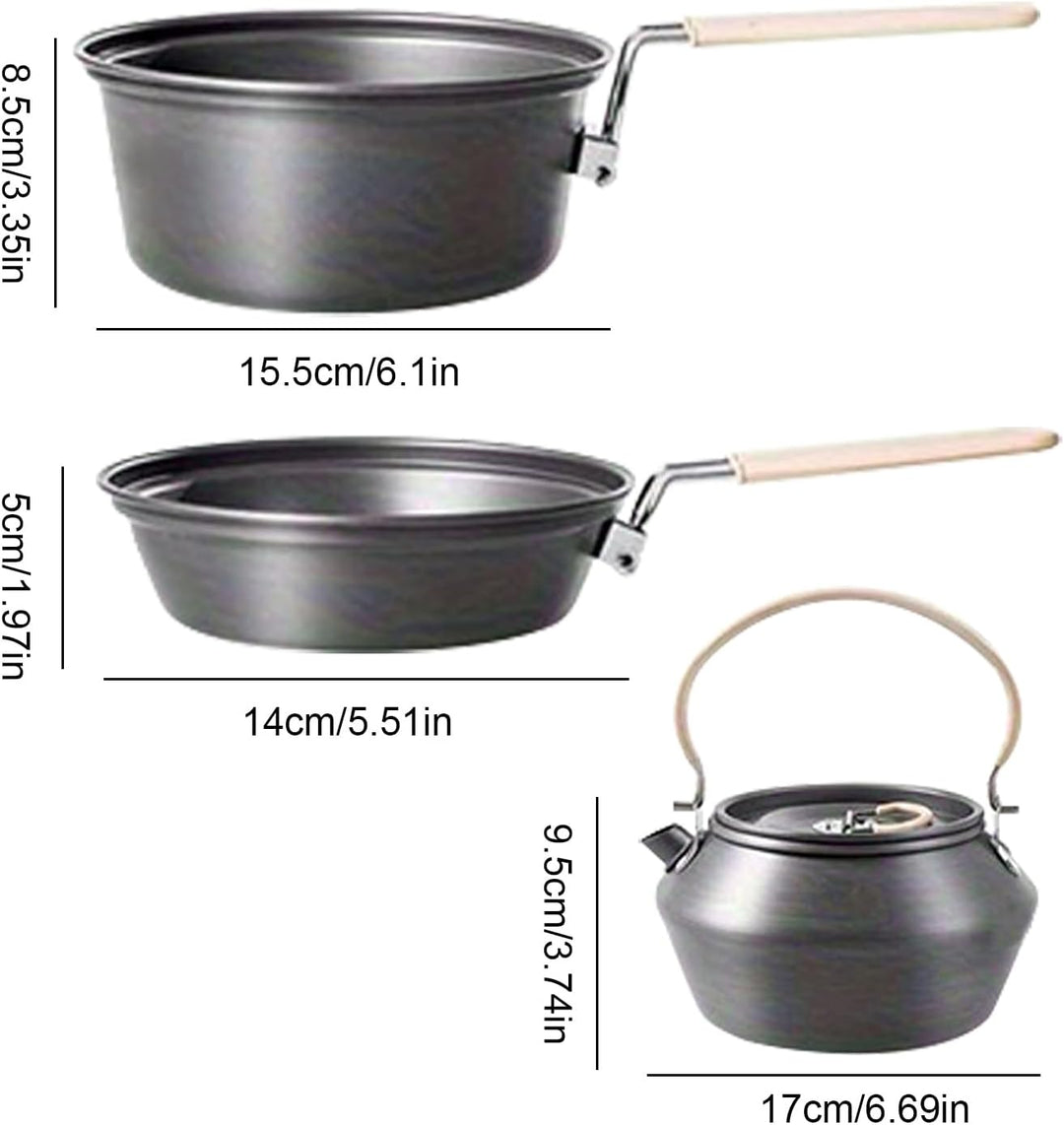 Camping-Kochgeschirr-Set, Camping-Töpfe und Pfannenset zum Kochen, tragbares Kochgeschirr, Bratentöp