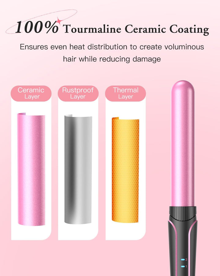 BESTOPE PRO Lockenstab set 5 in 1 Welleneisen - Lockenstäbe 3 Fässer für Grosse Keine Locken Keramik