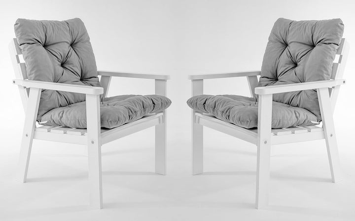Chicreat Set mit 2 Sitzkissen 98 x 50 x 8 cm, Dunkelgrau, Dunkelgrau