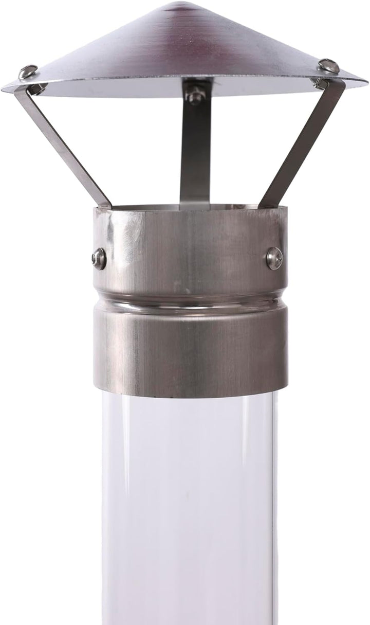 Eden Outdoor Feuerrohr Klassik,Edelstahl Feuersäule und Pelletfackel, Elegante Terrassenheizer und G