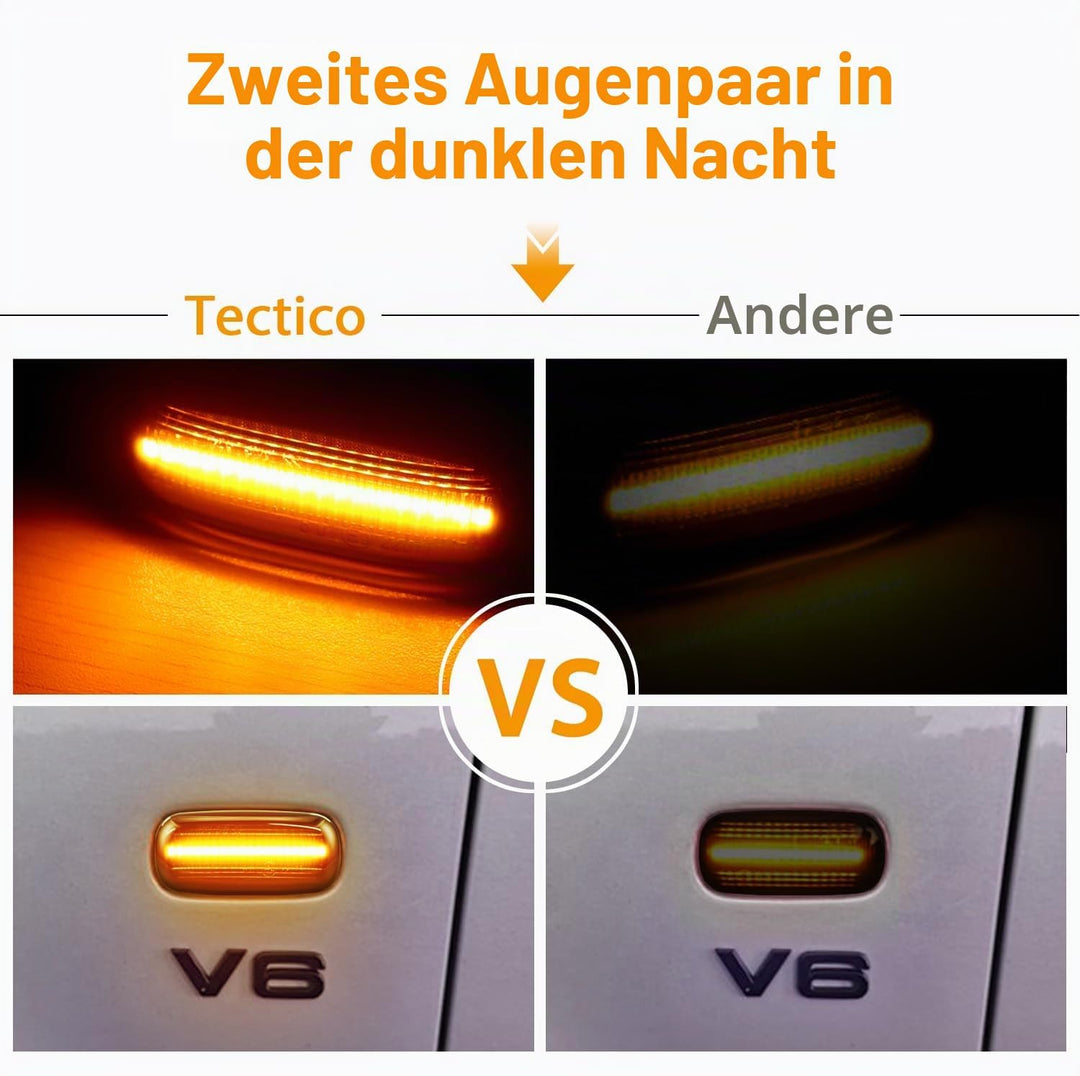 TECTICO Seitenblinker Seitenmarkierungsleuchter Lichtblinker Blinker Kompatibel mit Audi A3 S3 8L 20