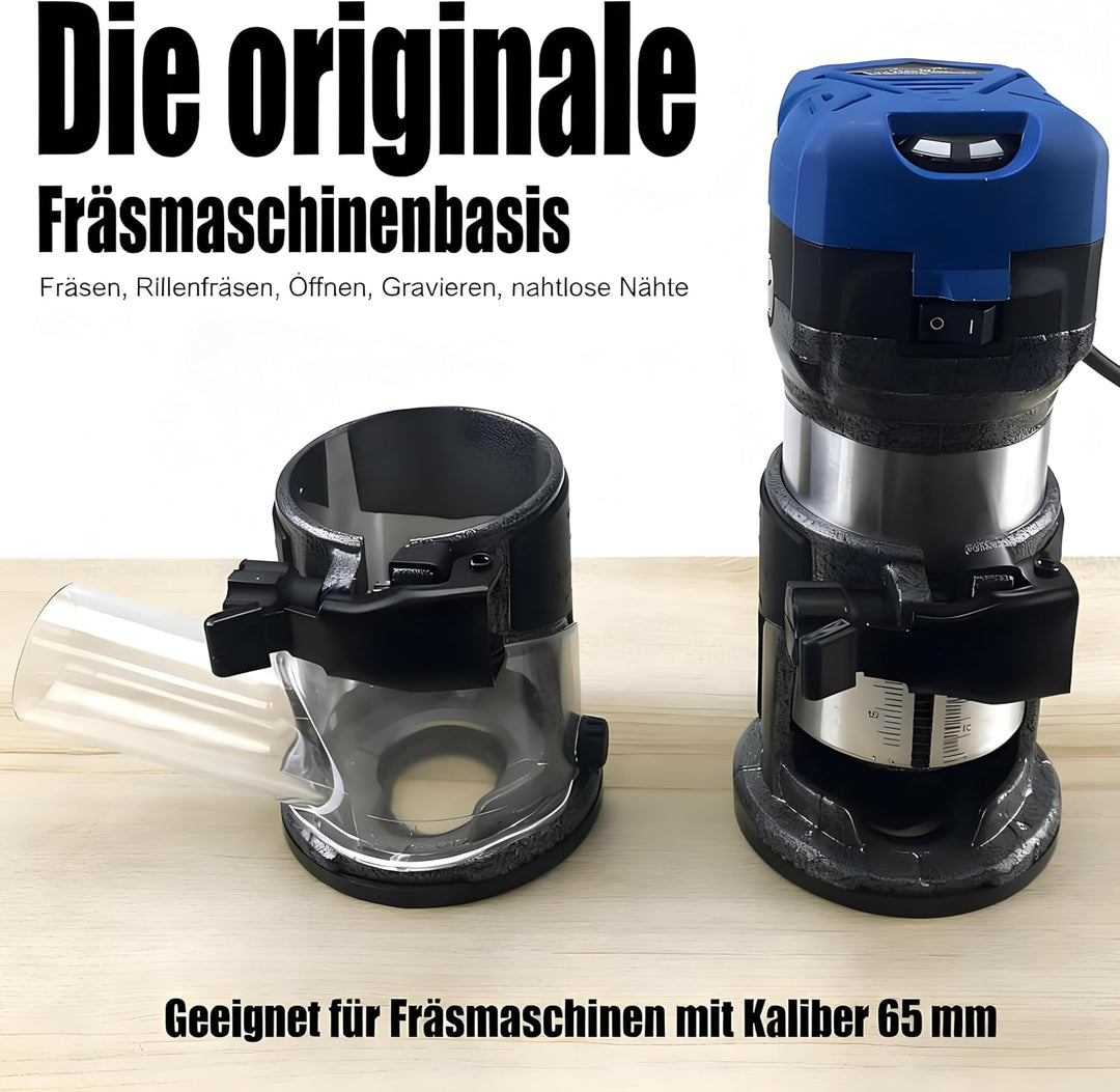 Aluminiumlegierungsbasis für Tauchfräse, Verstellbare Trimmmaschinenbasis, Trimmmaschinen-Staubsamme