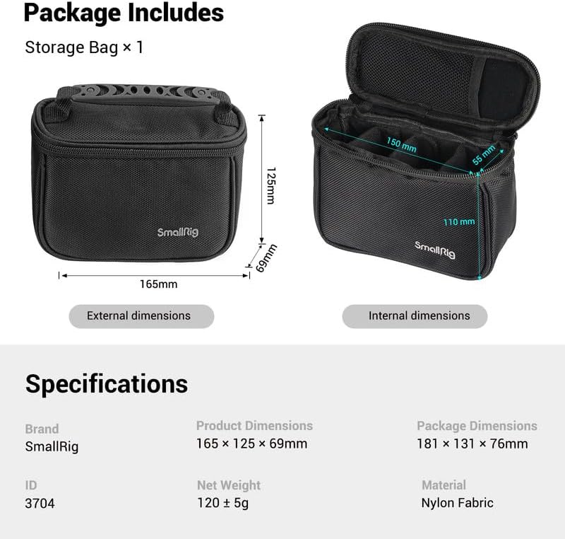 SMALLRIG Mini Camera Tasche Bag Protective Carrying Case, kleine Kamera Schutztasche, Nylon Handtasc