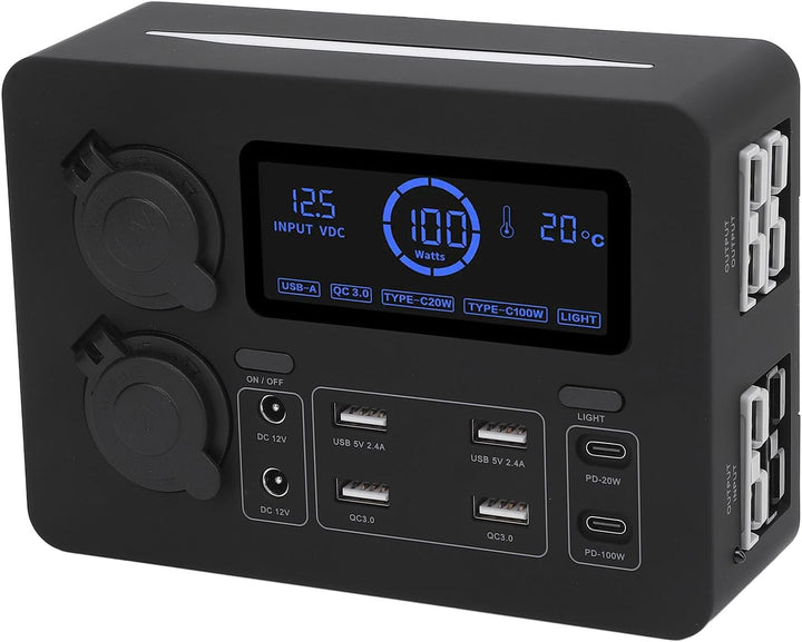 12 V Mini Power Box, 100W LCD -Display USB C QC3.0 Port für 4 Anderson Outlet Multifunktionale Leist