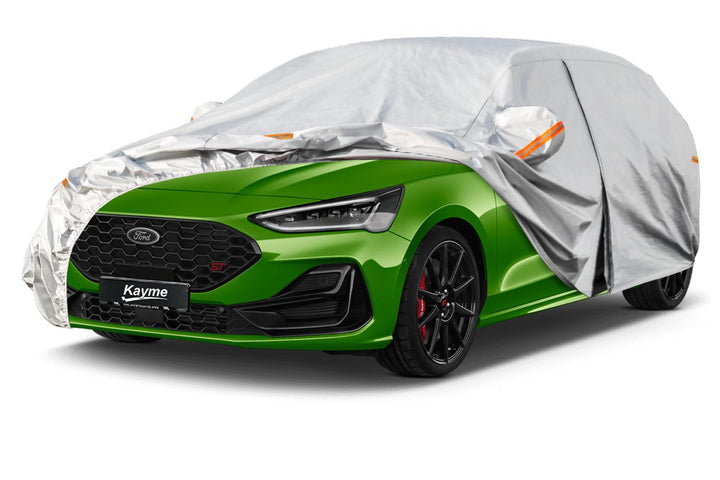 Kayme Autoplane Wasserdicht Atmungsaktiv für Ford Focus Hatchback (1999-2025), 6 Schichten Vollgarag