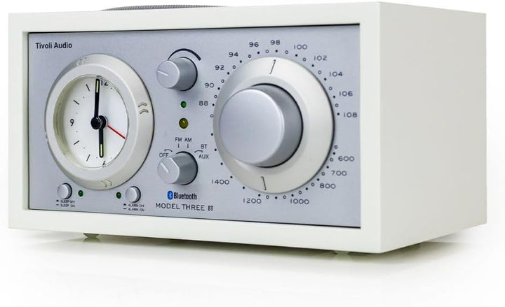 Tivoli Audio Model Three Bluetooth UKW-/MW-Radiowecker (Weiss/Silver) Weiss / Silber, Weiss / Silber