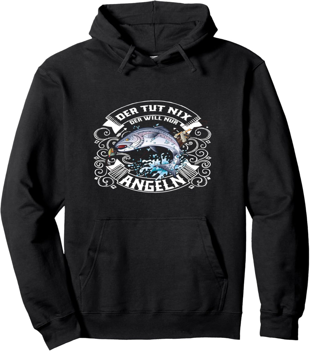 Angler Papa Vatertag Outfit Der tut nix Der will nur angeln Pullover Hoodie