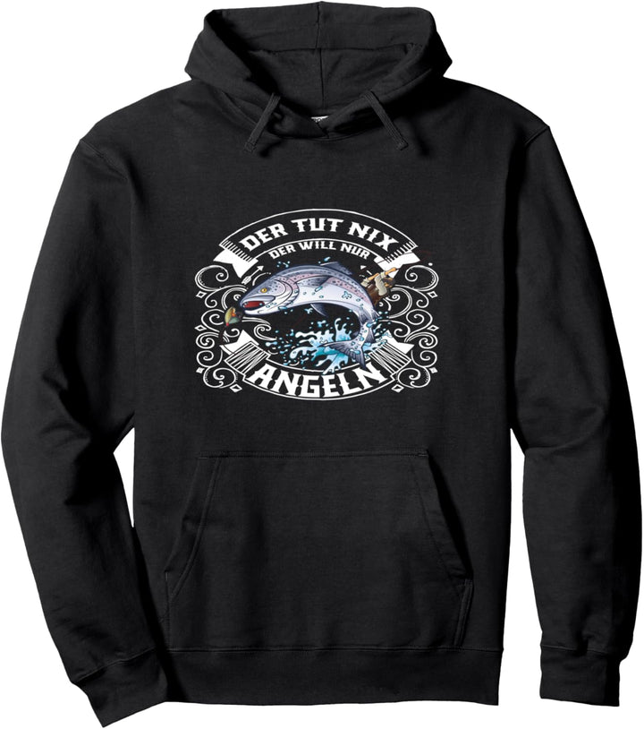 Angler Papa Vatertag Outfit Der tut nix Der will nur angeln Pullover Hoodie