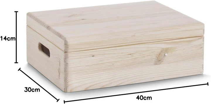 Zeller 13326 Kiste, Holz, Natur, Beige 40 x 30 x 14 cm, 40 x 30 x 14 cm