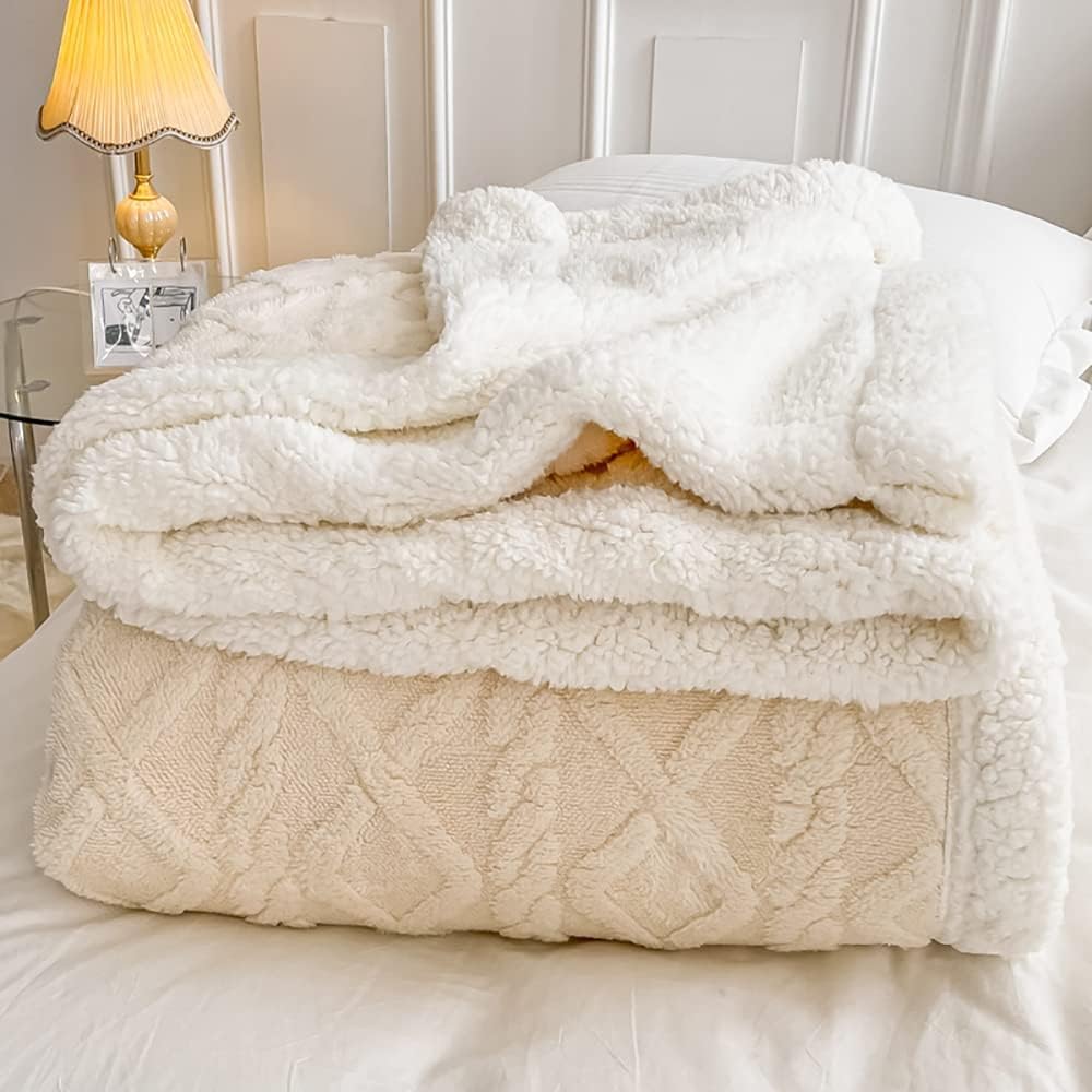 WONGS BEDDING Kuscheldecke 150x200 Flauschig Sherpa Decke,Sofaüberwurf Fleecedecke,Dick Sofadecke Do