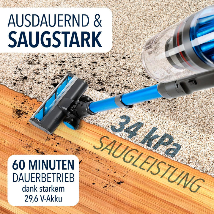 CLEANmaxx AeroTec 500 Staubsauger mit Absaugstation | Handstaubsauger smart & kabellos | automatisch