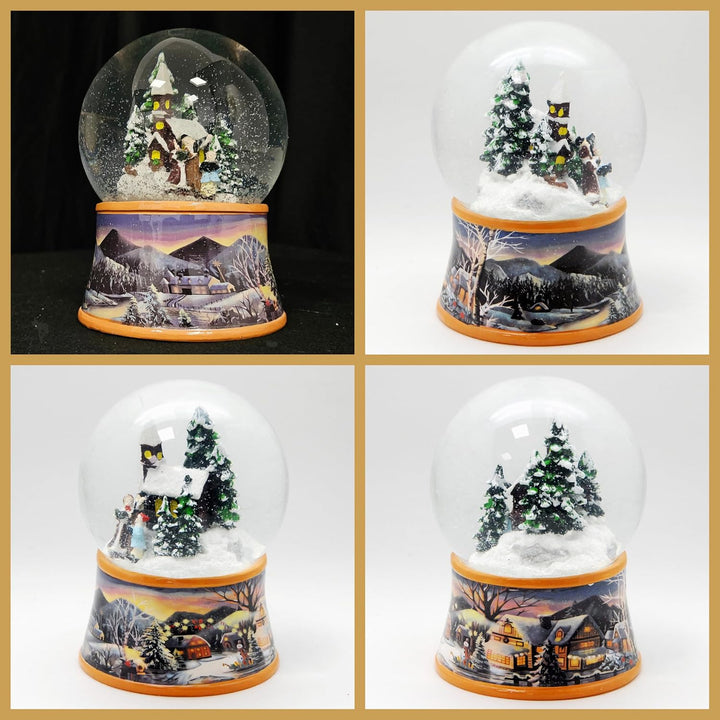 Nostalgie-Schneekugel Romantischer Winterspaziergang Spieluhr Winter Wonderland 10cm Durchmesser * 2