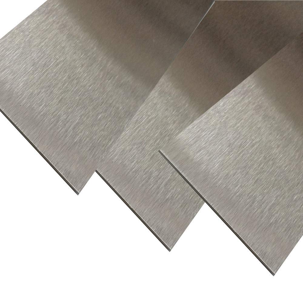 Edelstahlblech, Edelstahl k320 gebürstet 1 mm stark, Blechstreifen, 500 x 600 mm V2A,Edelstahlplatte