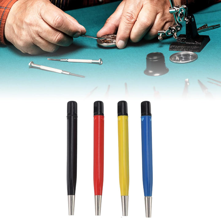 Kratzbürstenstift-Set mit Verstellbaren Spitzen für die Reinigung von Schmuck, Uhren, Münzen – 4er-P