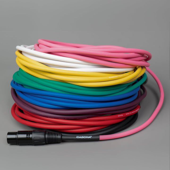 Cascha Standard Line Microphone Cable (XLR), White, 9m