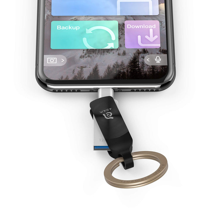 ADAM ADRAD64GKLDPRX Elements iKlips Duo+ 64GB USB-Speicherstick 3.1 auf Lightning für Apple iPhone/i