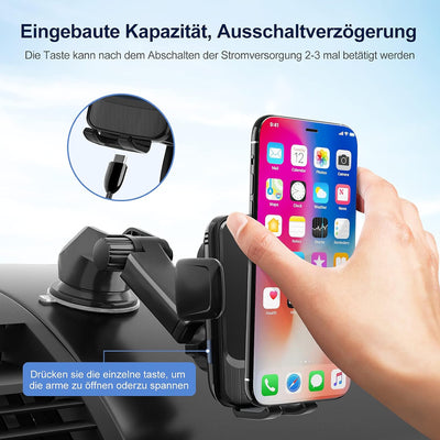 SONRU Handyhalterung Auto Mit Ladefunktion Induktives, Fast Wireless Charger Auto Lüftung/Saugnapf K