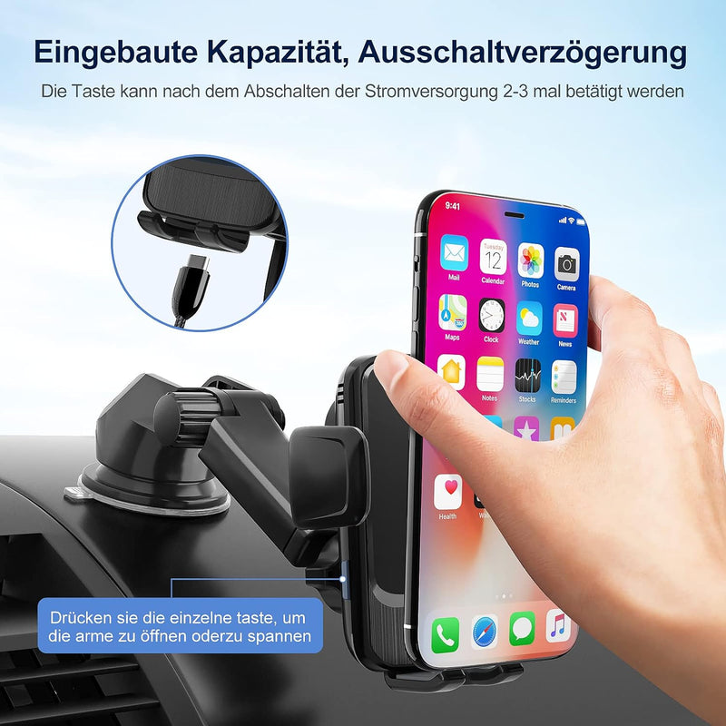 SONRU Handyhalterung Auto Mit Ladefunktion Induktives, Fast Wireless Charger Auto Lüftung/Saugnapf K