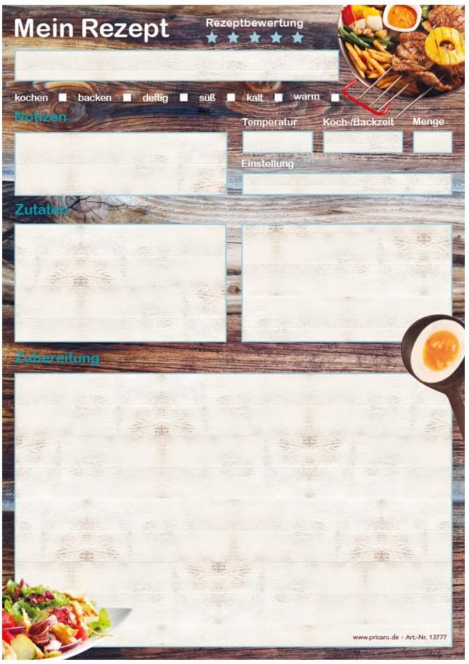 PRICARO Rezeptordner Komplett-Set "Farmhouse", A4, 8 teilig