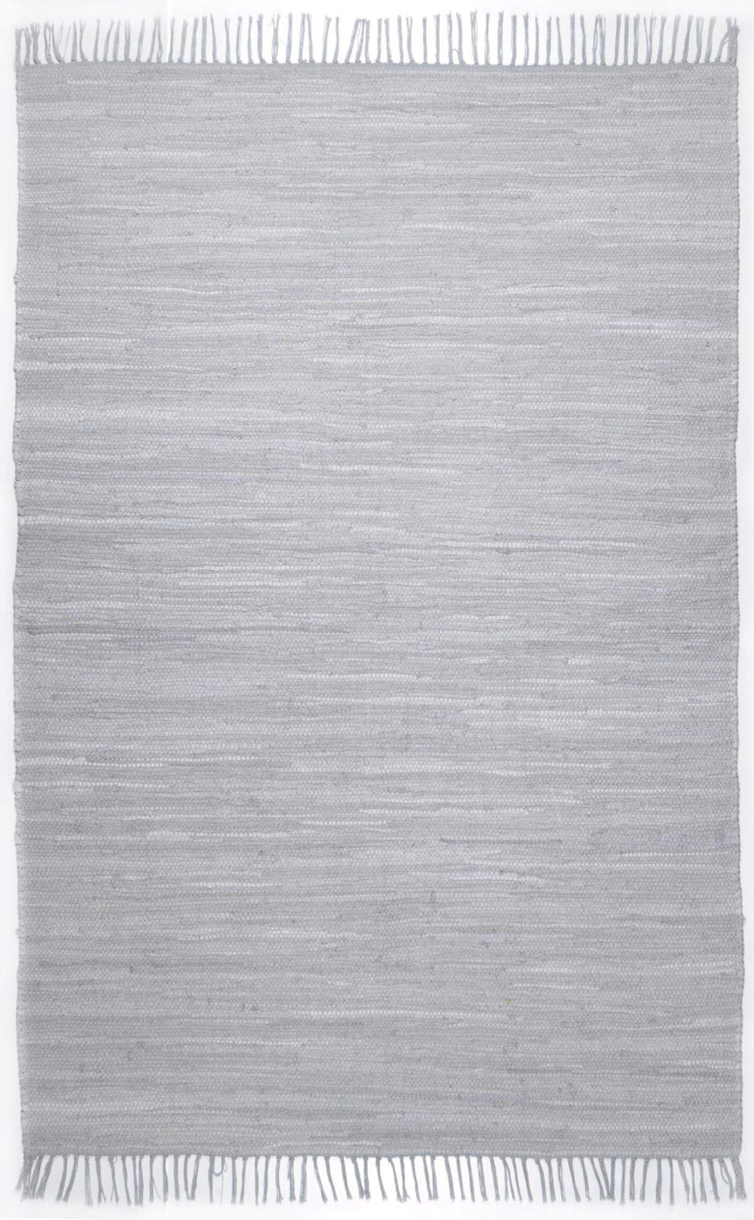 Theko | Dhurry Teppich aus 100% Baumwolle Flachgewebe Teppich Happy Cotton | handgewebt | Farbe: Gra