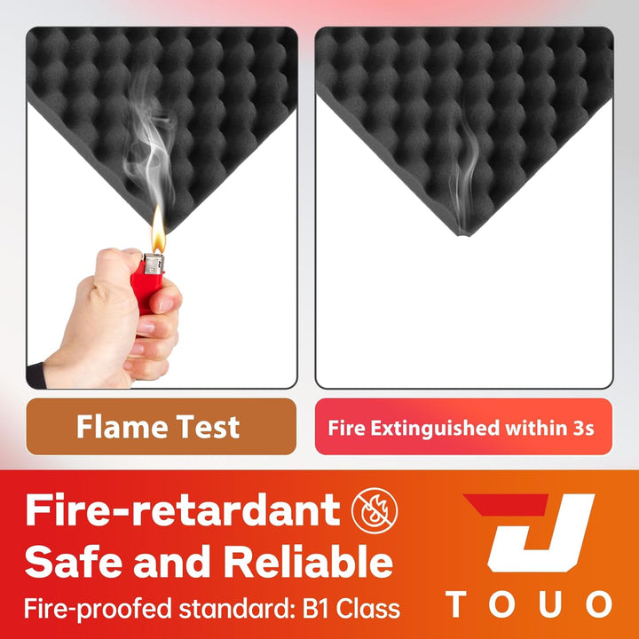 Akustikschaumstoff, 120 x 60 x 5 cm, schalldichte Schaumstoffplatten, feuerfeste Eierkisten-Platten