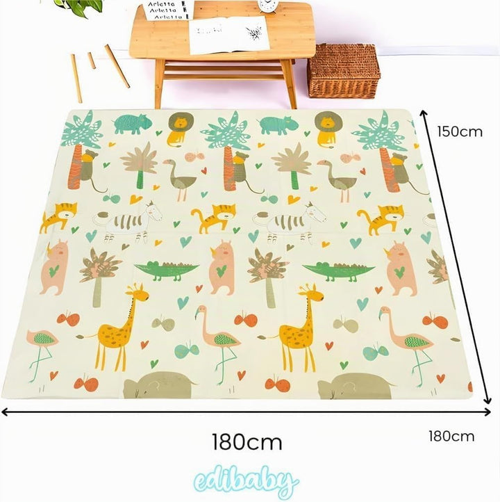 Edibaby, Krabbelmatte Baby, 180 x 150 cm, 1 cm Dicke, XPE Gepolstert, Teppich Spielmatte, Krabbeldec