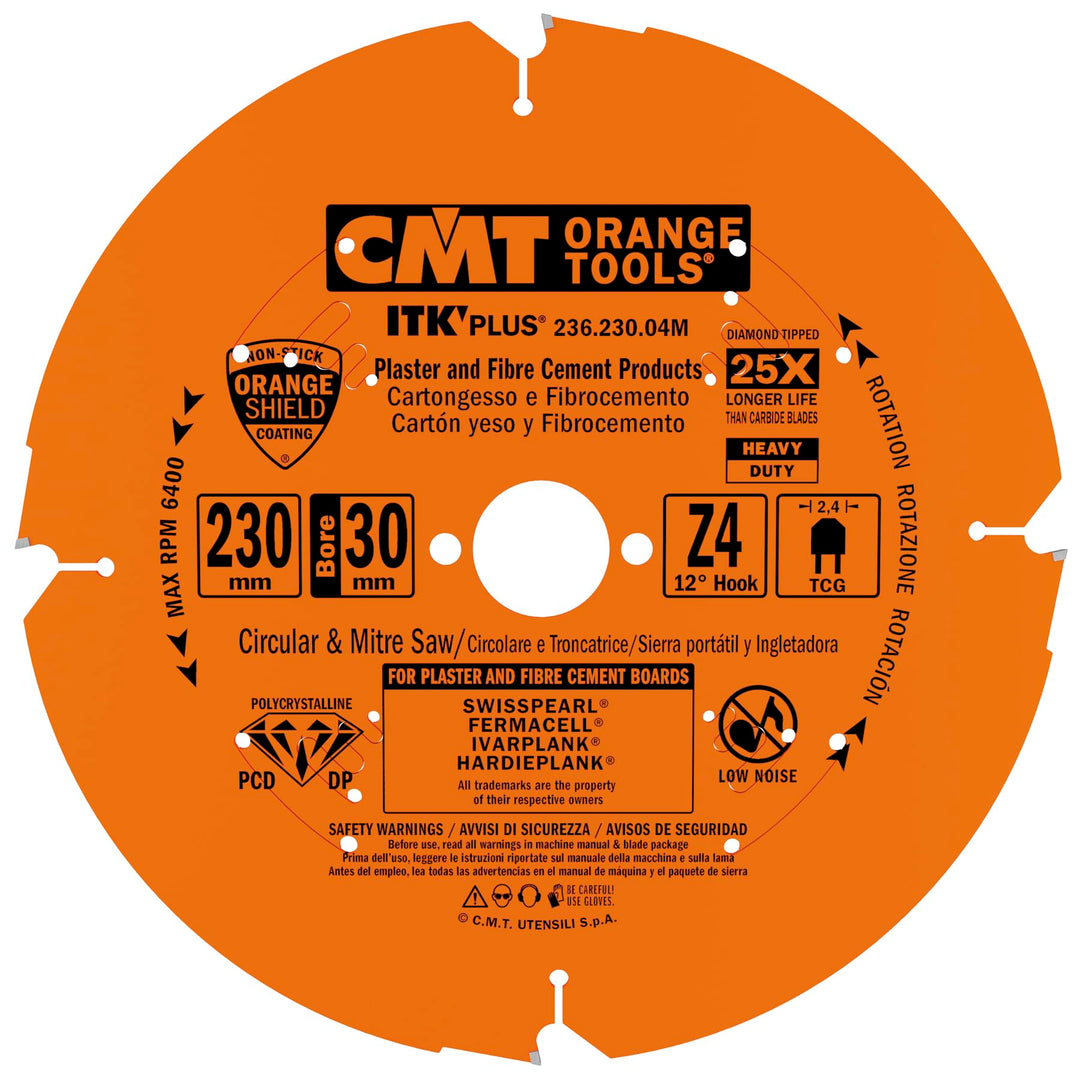 CMT Orange Tools 236.230,04 m-mat Schleifen für Kreissäge 230 x T 2,2 x 30 DP Z4