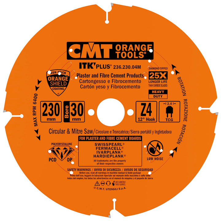 CMT Orange Tools 236.230,04 m-mat Schleifen für Kreissäge 230 x T 2,2 x 30 DP Z4
