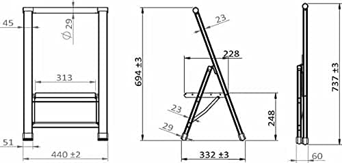 WENKO Leichte Aluminium Trittleiter mit 2 Stufen für 50 cm höheren Stand, rutschsichere XXL-Stufen,