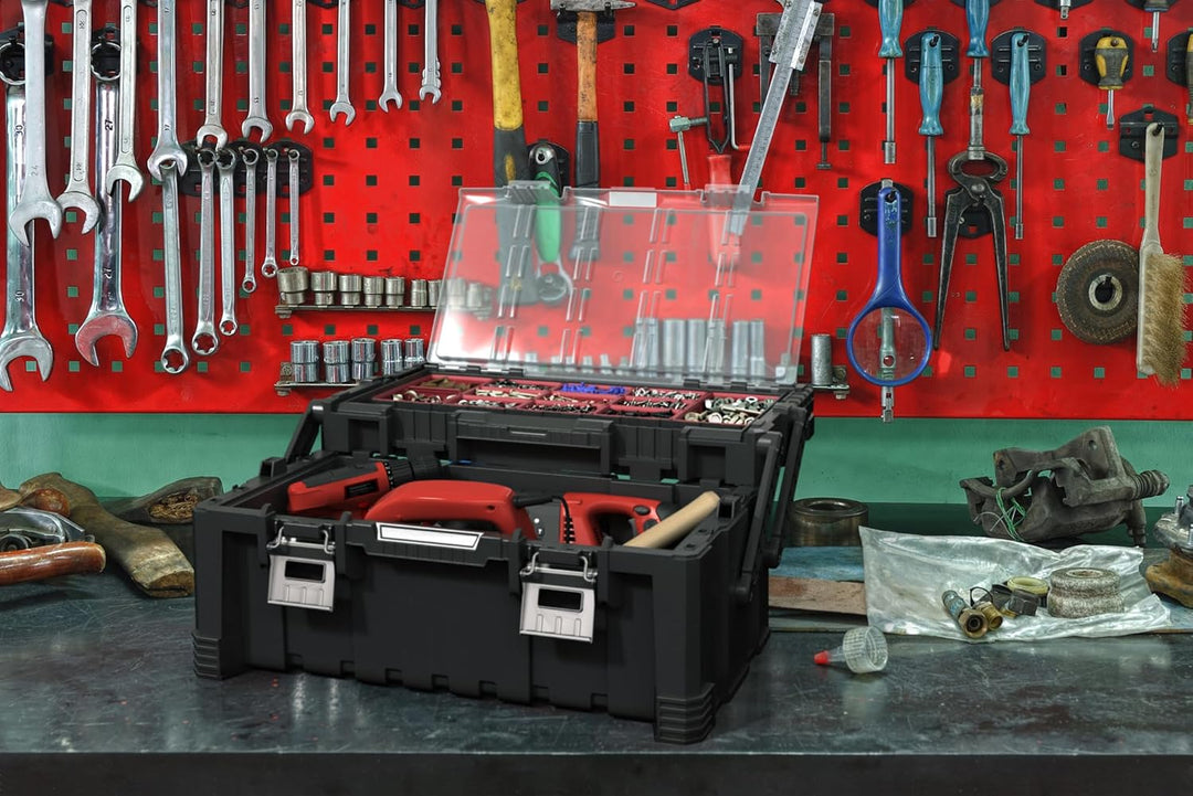 Keter 17187311 Werkzeugbox inkl. Sortimentskasten Master Pro Serie Cantilever Tool Box 22 Zoll, Kuns