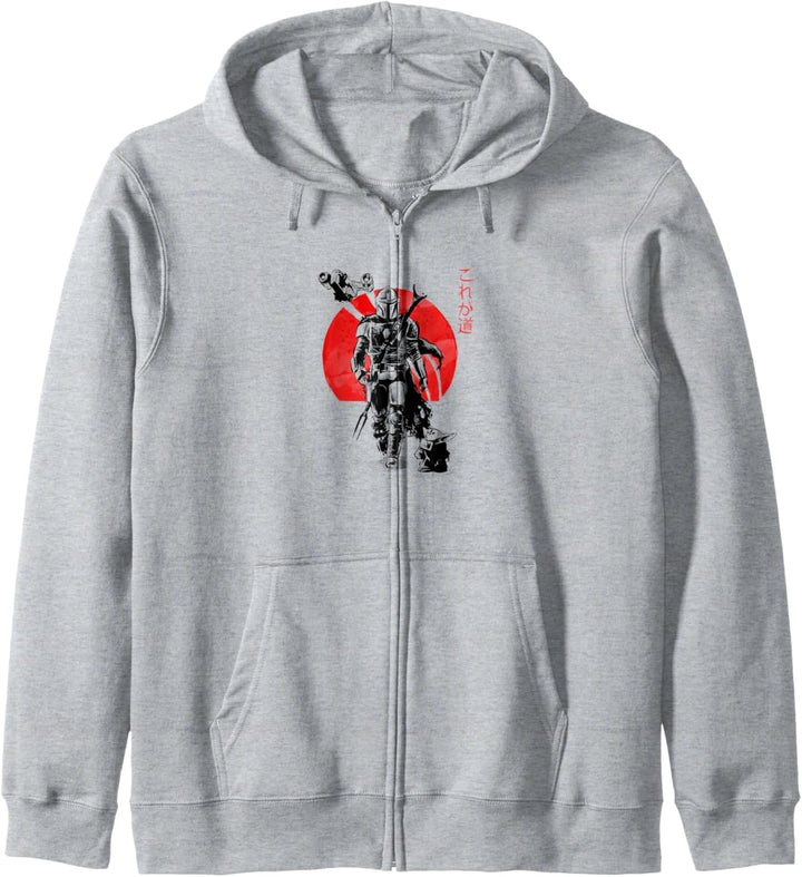 Star Wars The Mandalorian The Child Red Sun Ink Portrait Kapuzenjacke