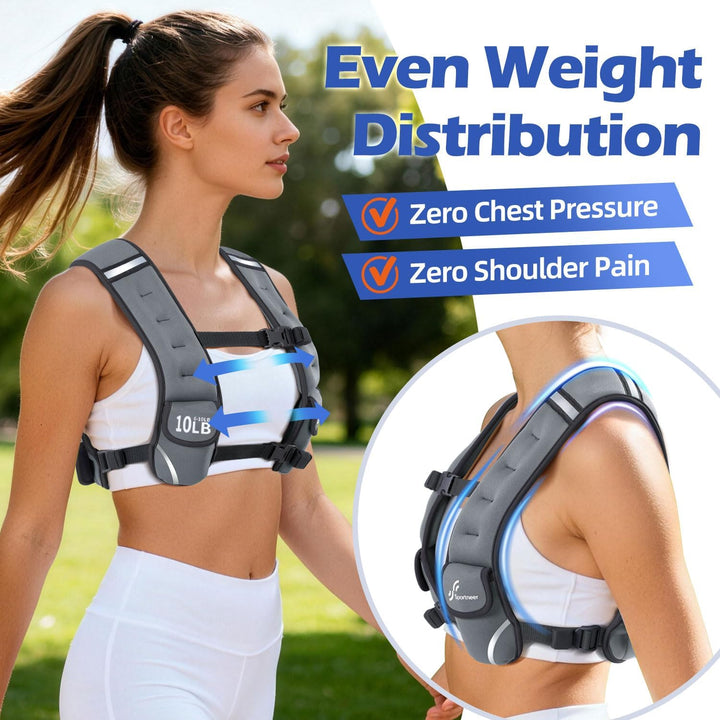 Sportneer Verstellbare Gewichtsweste für Damen Laufweste, 2,7-4,5kg/ 4,5-8,16kg Gewichtsweste für Kr