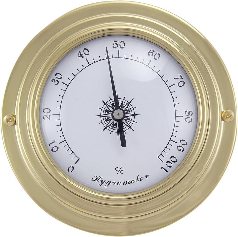 Hygrometer Messing, Ø: 9,8/6,3cm, H: 3cm