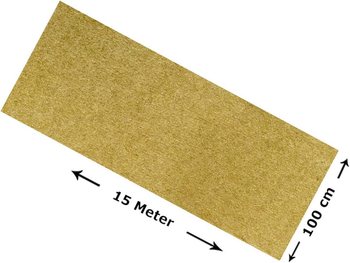 Nagerteppich 100% Hanf, Meterware, 1 m x 15 m x ca. 1 cm dick, Nagermatte, Hanfmatte für Kaninchen,M