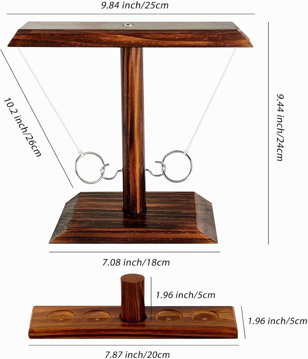 Ring Toss Game, Holz Tischplatte Hook Ringwurfspiel Kinder, Premium Party Wurfspiele Spiel für Famil