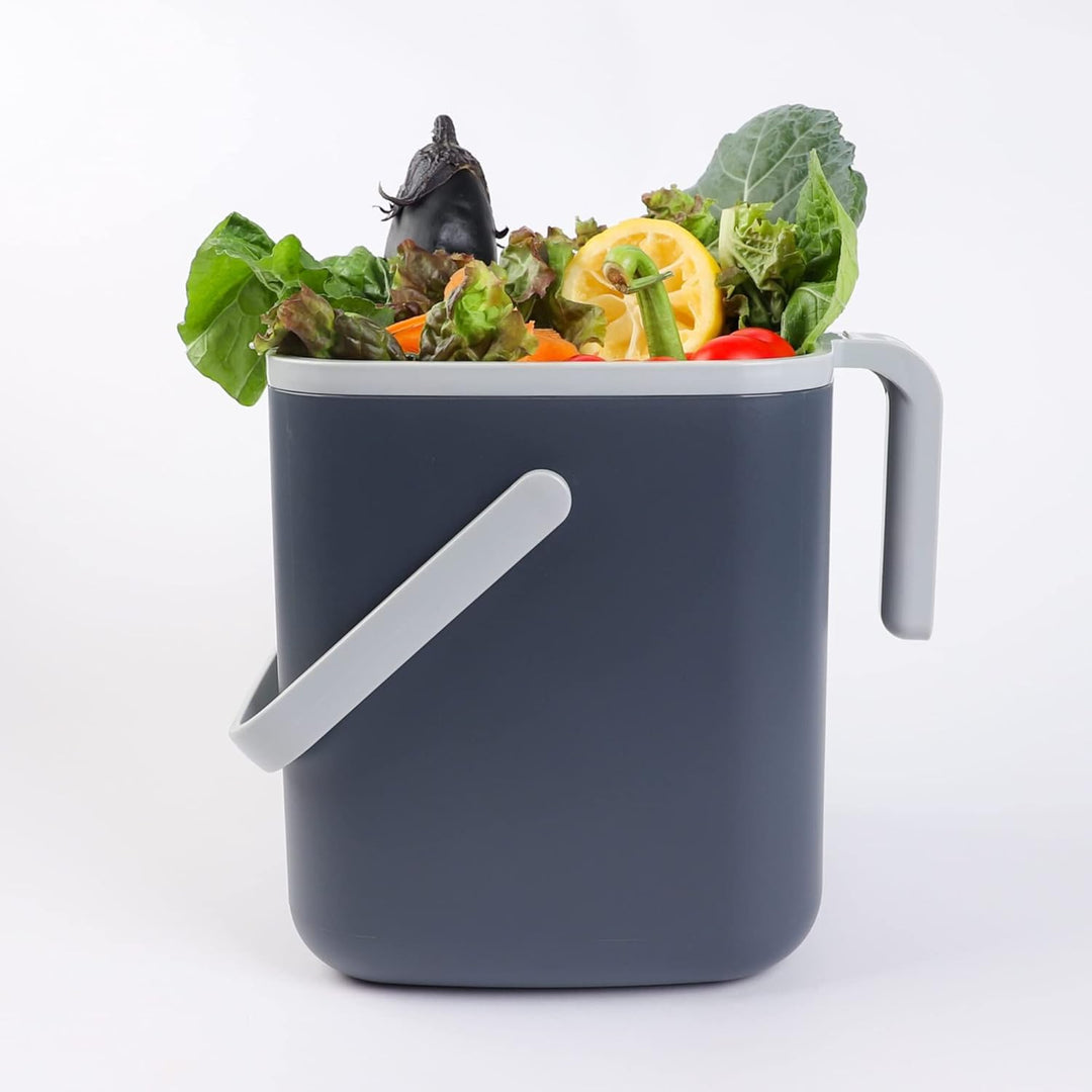 BLUE GINKGO Biomülleimer Küche – Kompostbehälter Küche mit Deckel, Griffen | Spülmaschinenfest | Her