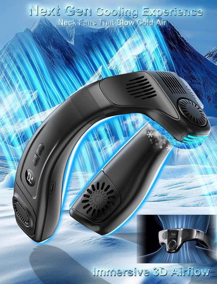 Tragbarer Nackenventilator Mit grosser Eiskühlplatte, Hals Ventilator Unterwegs Mobile Klimaanlage L