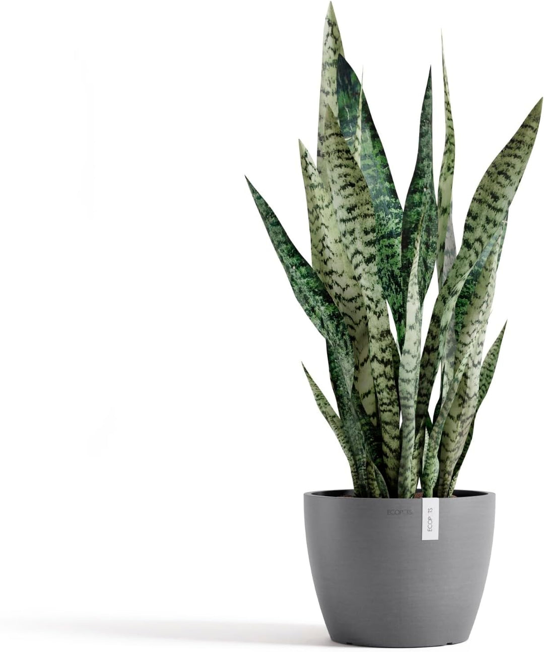 ECOPOTS Blumentopf Stockholm Grau - Durchmesser Ø 23 cm rund gross - Pflanzentopf aus Recycling Kuns